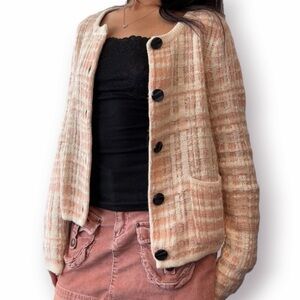 Anthropologie Alpaca Wool Blend Knitted & Knotted Cardigan Sweater Size S